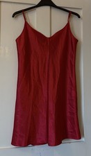La Senza Lingerie Deep Red Satin Slip Short Nightie UK16 L34"