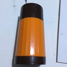 Vintage Aladdin Orange Brown Coffee /  Tea Flask Campervan Picnic .See Photos