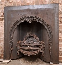 Acquisitions Cameo Shell Cast Iron Chimney Fireplace With Gas Fire Attachment.