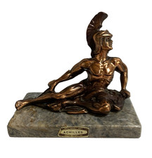 Vintage Greek Hero Achilles Hellenic Trojan War Hero Bronze Figurine Sculpture