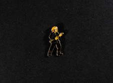 Vintage Firefighter With Hose Pin Badge Fireman