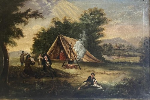 Antique oil painting early - antique,