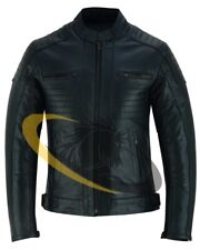 Big Sizes Men's Leather Jacket Bikers + Protection Inserts Motorcycle Riders