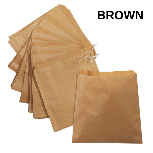 White brown strung kraft - &,