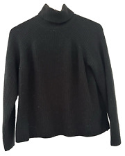 MARKS & SPENCER COLLECTION.  BLACK ROLL NECK SLOPPY JOE JUMPER.  SIZE MEDIUM