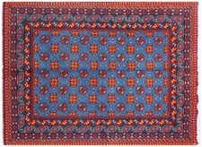 Afghan Akcha Rang Dar Rug 140x200 Hand Knotted Blue Patterned Oriental