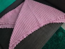 A New Handmade  Baby Girl Shawl Pink Acrylic Dk