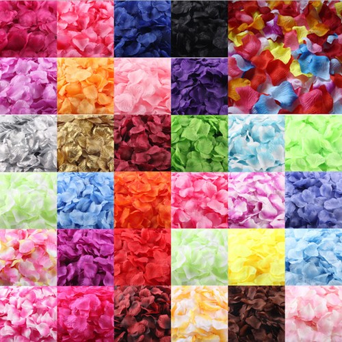 Silk rose petals - rose, table
