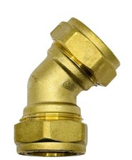 Compression 22mm Brass Elbow Bend 45° Right Angle Copper Fitting DIY