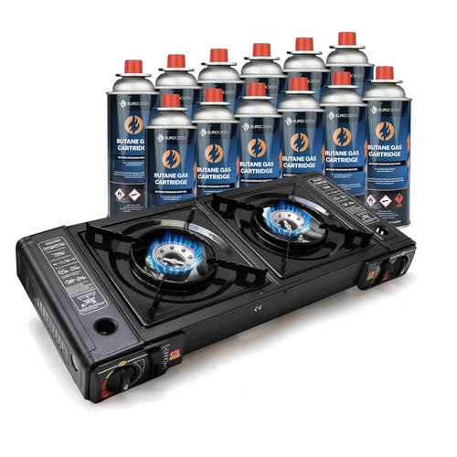 Burner gas cooker with 12 - 2-burner,