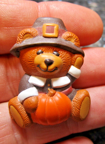 Vintage thanksgiving teddy - thanksgiving,