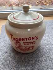 Vintage Thorntons Special Toffee Ceramic Jar And Lid 1980