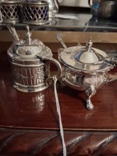 2  Silver Plated Mustard Pot