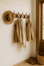 Rustic Dark Oak Coat Rack –
