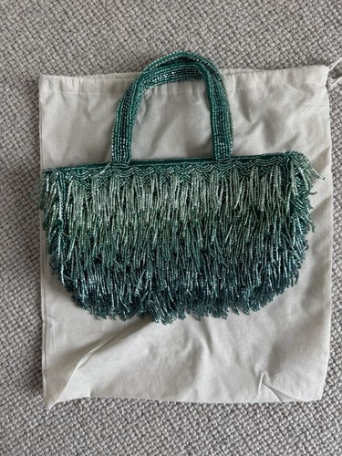 Zara green beaded fringe - zara,