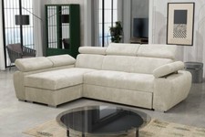 Corner Sofa Bed BOSTON MINI PREMIUM with Storage Sleep Function Springs Corduroy