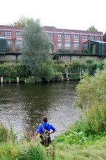 Photo 6x4 Fishing on The Severn Coalbrookdale With the last remaining bui c2010