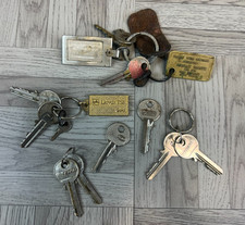 Lloyds TSB Gold Keyring, Sentinel UK Card Services Brass Key Fob Tag, & Keys