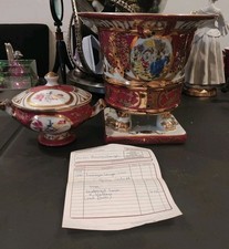 Vintage Porcelain Sevres LIMOGES Style Footed URN Centrepiece & CACHE POT 