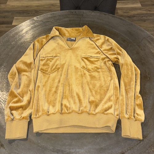 Vintage 70s velour - shirt, mens