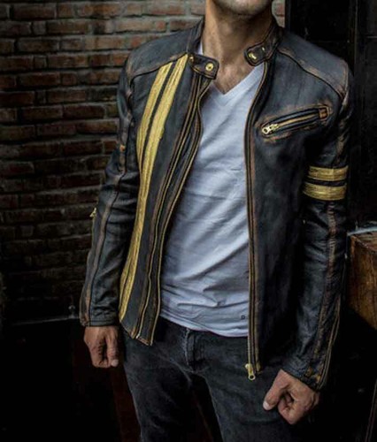 Men black vintage motorcycle - men's,