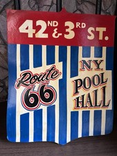 Vintage Hand Painted Pool Hall Sign Route 66