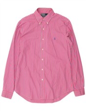 POLO RALPH LAUREN Mens Custom Fit Shirt Size 16 40/41 Large Pink Striped KF04