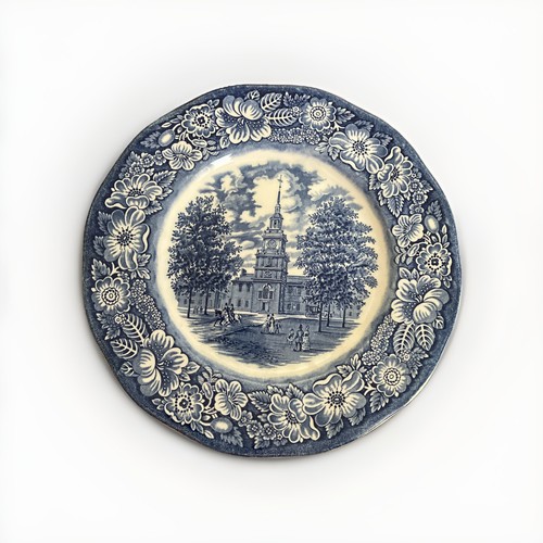 Staffordshire blue white plate - staffordshire,