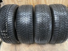 4X 205 55 16 91H DUNLOP WINTER SPORT 5 M+S  4/7mm TREAD PART WORN TIRE DOT 2019