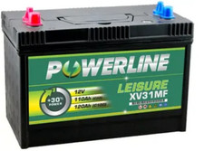 x2 Solar Panel Powerline Leisure Battery Deep Cycle 110-120AH 12V -Twin Posts UK