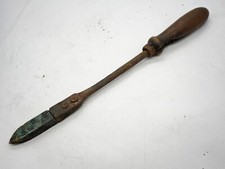 VINTAGE ANTIQUE SOLDERING IRON WOODEN WOOD HANDLE