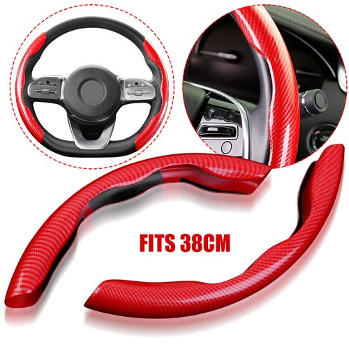 Carbon fiber red car steering - carbon,