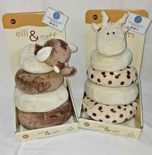Brand New Elli And Raff Animal Ring Stacker Toy Plush Elephant Giraffe