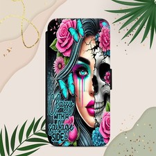 Skull Gothic Girl Quote Flip