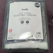 (SF) Dunelm Cosy & Warm Electric Throw, 160cm x 130cm, Grey, Brand New