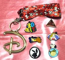 Red Lanyard & 6 Disney pins 