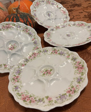 Antique Oyster Plate Theodore Haviland Limoges Floral Porcelain 