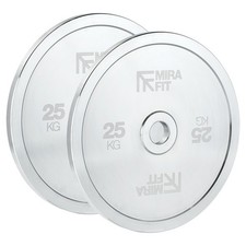 Mirafit 2 x 25kg Competition Olympic Weight Plates Lifting Bar Weights #945