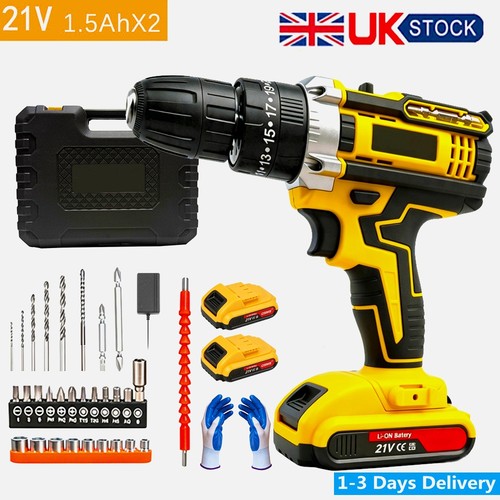 Battery 21v cordless drill - w/2,