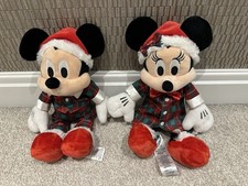Disney Mickey and Minnie Soft Festive Plush Toys x 2