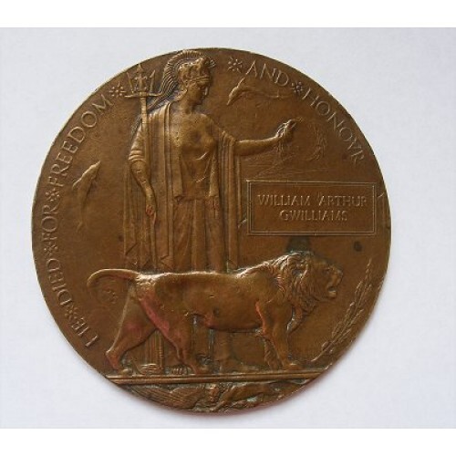 Ww1 death penny plaque william - ww1,