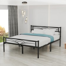 OYAJIA Strong Single Double Bed 3ft 4ft 4ft6 Metal Bed Frame Bedroom Furniture
