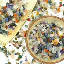 Mixed Gemstone Chips Confetti Scoop Mystery Crystals Box Gift, Bowl Filler