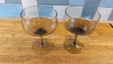 Pair of Vintage Smoked Glass