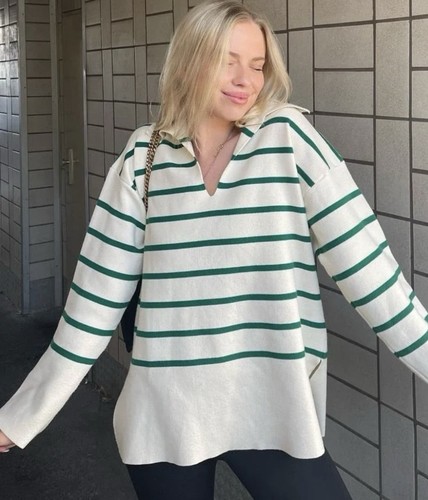 Zara cream with green - zara, stripe