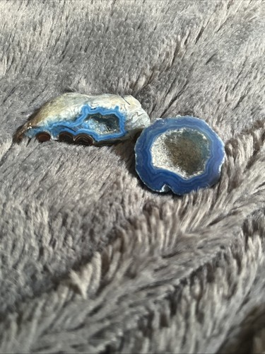 Blue geode agate stone - agate,