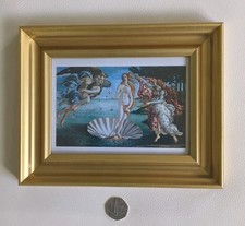 Miniature Framed Print Birth of Venus By Botticelli Frame H19 W24 cm VGC