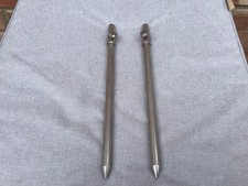 2x 9” Stainless Steel Banksticks Used Carp Fishing Gear 