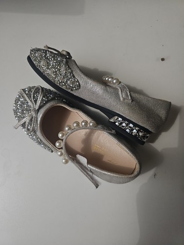 Girls silver pearl diamante - girls,
