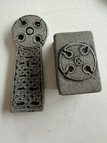 Pair vintage celtic soapstone - vintage,